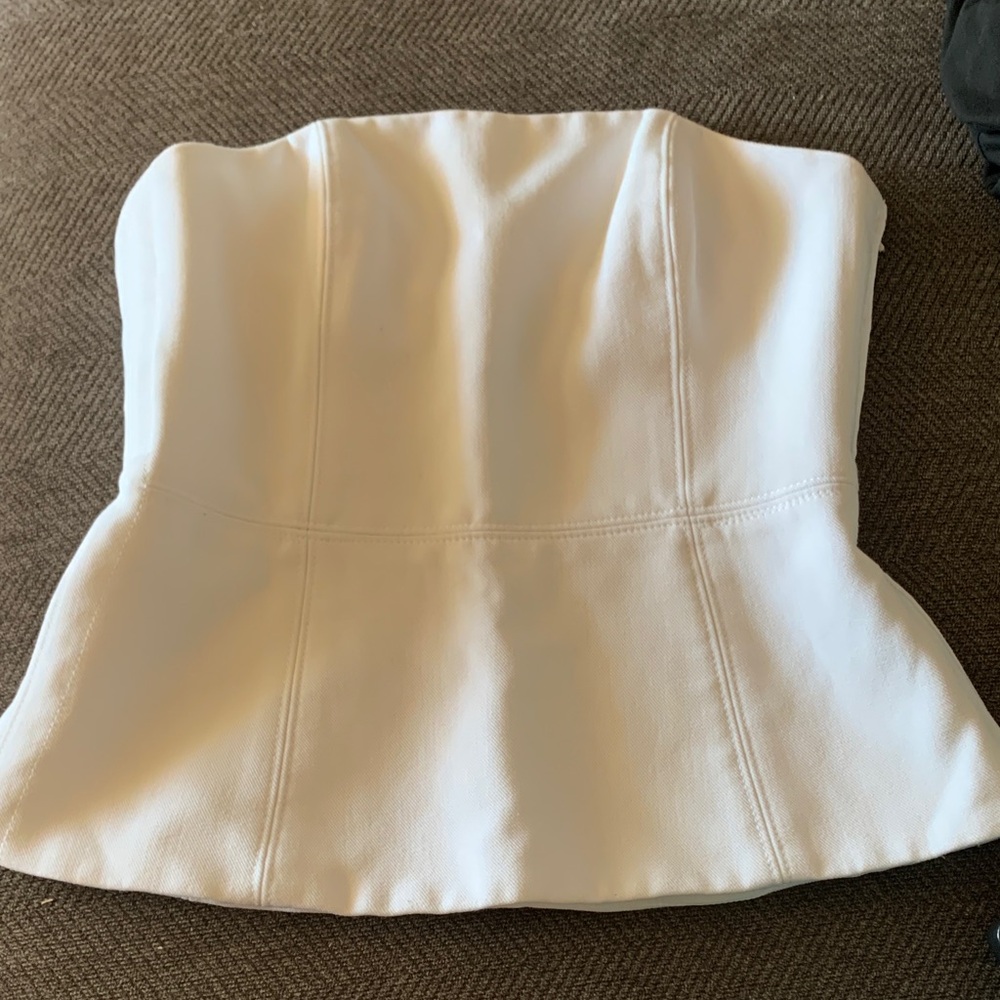 Club Monaco peplum strapless top sz sz euc